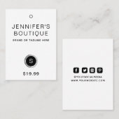 Kleding Labels Hang Labels Klein-zwart-wit (Voorkant / Achterkant)