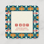 Kleding Labels Klein Bedrijf Retro Bloemen Patroon (Achterkant)