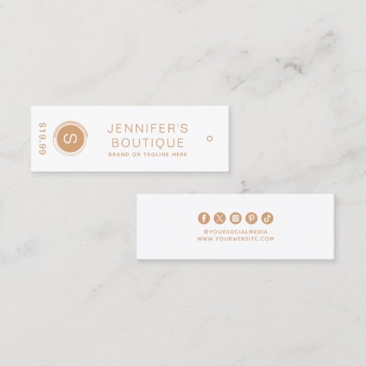 Kleding Labels Klein Bedrijf Tan Prijs Labels (Voorkant / Achterkant)