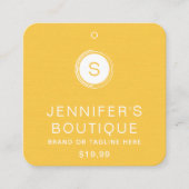 Kleding Labels Klein-bedrijfs-geel-wit (Voorkant)