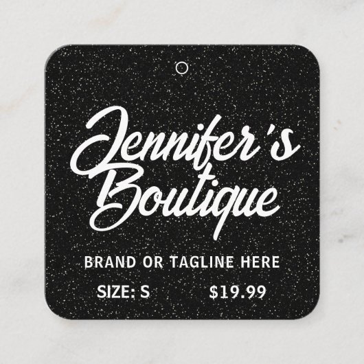 Kleding Labels Klein-zwart-wit glitter (Voorkant)