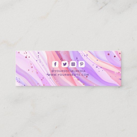 Kleding Labels Kleine Bedrijfs Paarse Glitter Prij (Achterkant)