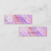 Kleding Labels Kleine Bedrijfs Paarse Glitter Prij (Voorkant / Achterkant)