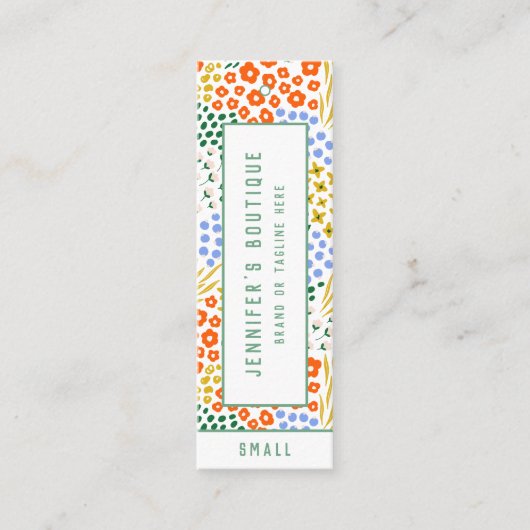 Kleding Labels Kleine Bedrijven Floral Prijs Label (Voorkant)