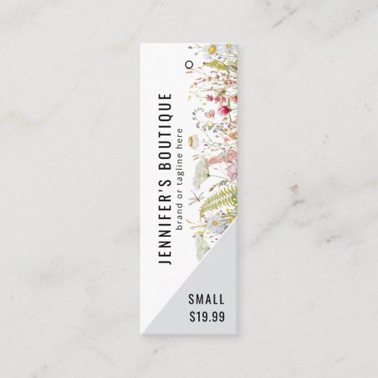 Kleding Labels Kleine Bedrijven Floral Prijs Label (Voorkant)