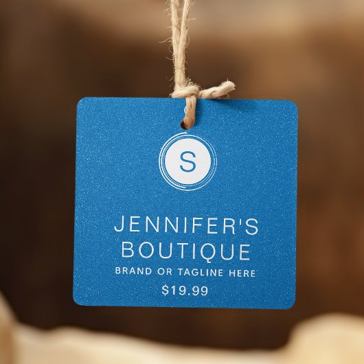 Kleding Labels Kleine Onderneming Blauwe Glitter