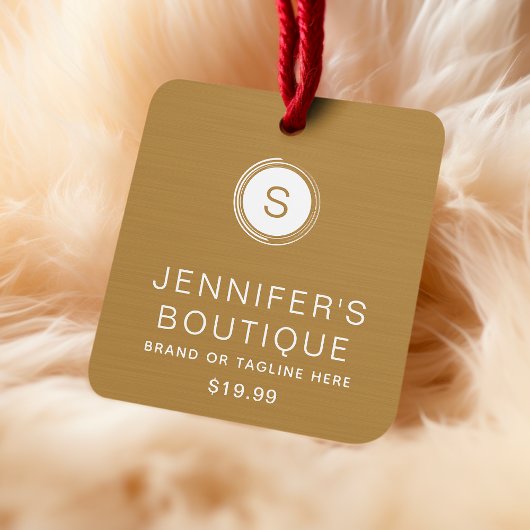 Kleding Labels Kleine Onderneming Donkere Mosterd 