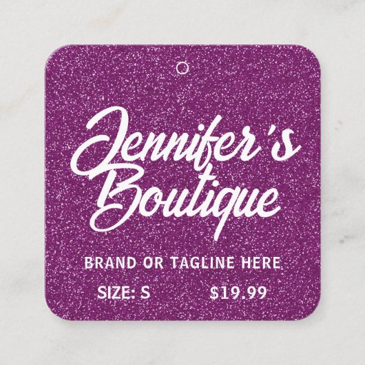 Kleding Labels Kleine Onderneming Paars Witte Glit (Voorkant)