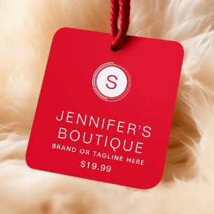 Kleding Labels Kleine Onderneming Rood Wit