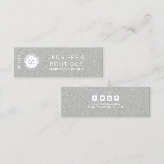 Kleding Labels Kleine Onderneming Zilver Wit (Voorkant / Achterkant)