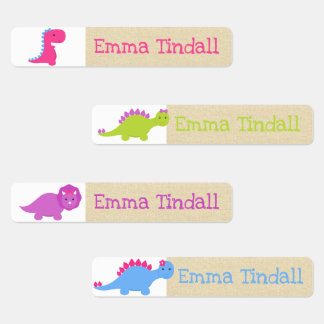 Kleding Labels voor Kinderen - Meisje Dinosaurs