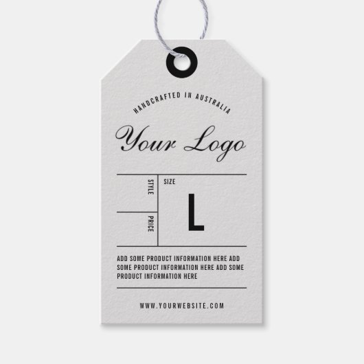 Kleding Logo hangt Label prijs af Cadeaulabel (Voorkant)