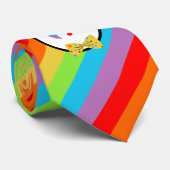 Kleding met regenboogdraden Aangepaste regenboogst Stropdas (Opgerold)