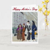 Kleding Moederdagkaart in Vintage Stijl Kaart (Gele Bloem)