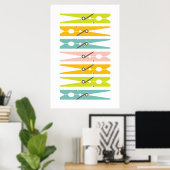 Kleding spelden Retro Kleurwaskamer Kunst Poster (Thuiskantoor)