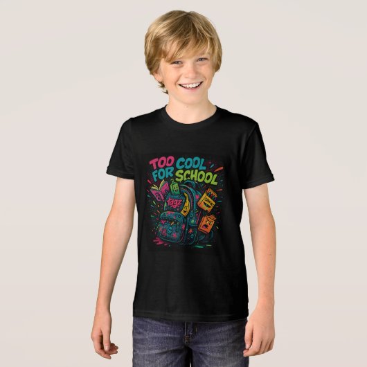 kleding | TE COOL VOOR SCHOOL Tri-Blend Shirt (Voorkant volledig)