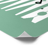 Kleding toont zwart-wit groen washuis Kunst Poster (Hoek)