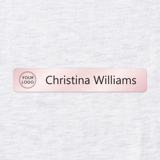 Kleding van aangepaste logo- en tekstroze verloopd labels (Design 2)