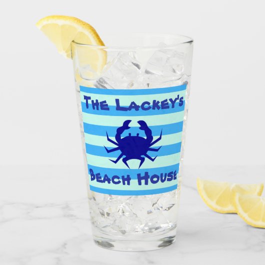 Kleding van het strand van Nautical Crab Drink gla Glas (Voorkant ijs)