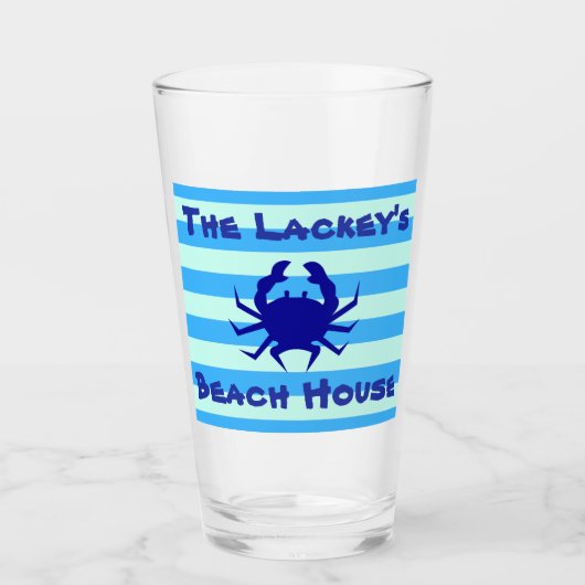 Kleding van het strand van Nautical Crab Drink gla Glas (Voorkant)