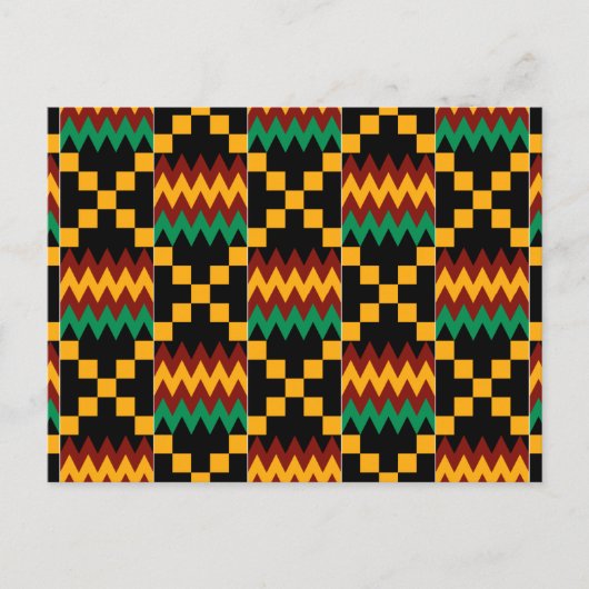 Kleding van zwart, groen, rood en geel briefkaart (Voorkant)