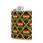 Kleding van zwart, groen, rood en geel heupfles (Links)