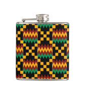 Kleding van zwart, groen, rood en geel heupfles (Voorkant)