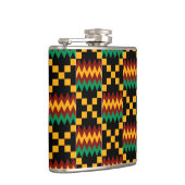 Kleding van zwart, groen, rood en geel heupfles (Rechts)