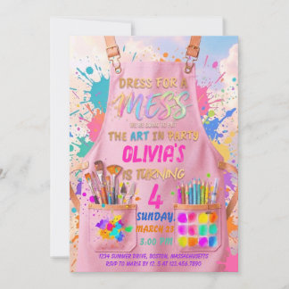Kleding voor een artistiek schilderfeest verjaarda kaart