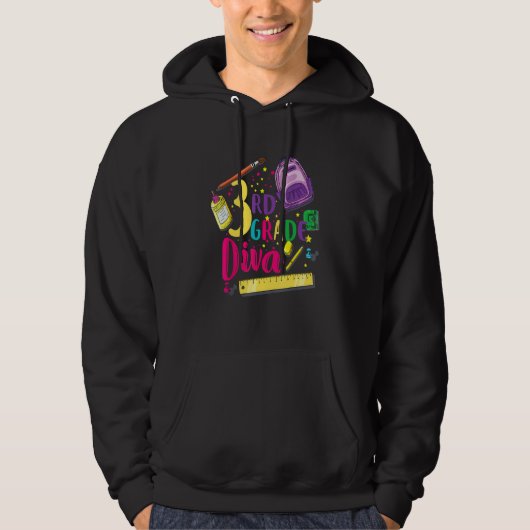 Kleding voor meisjes in de 3e klas diva eerste sch hoodie (Voorkant)