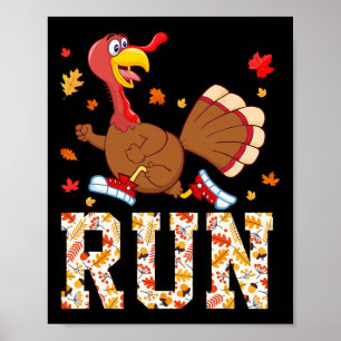 Kleding voor Turkey Run Thanksgiving hardlopende k Poster