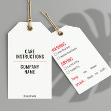 Kleding Wassen Zorg Instructies Hang Label
