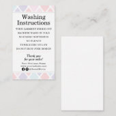 Kleding Zorg Wasinstructies Pastel Diamond Visitekaartje (Voorkant / Achterkant)