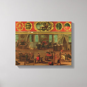 Kledingdrogers die hun handel en vaardigheden demo canvas afdruk