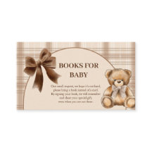Kledingkleurige teddybeer beige geruite boeken voo