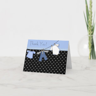 Kledinglijn Jongens Baby Shower Bedankt Kaarten
