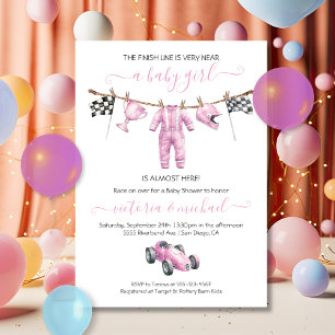 Kledinglijn voor babyfeestje met autoracen voor me kaart