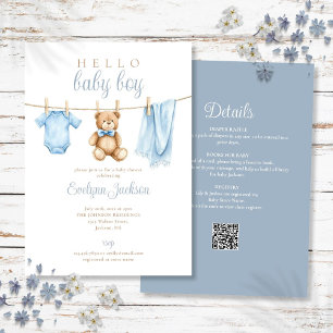 Kledinglijn voor blauwe jongens Baby Shower Alles Kaart