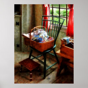 Kledingmandje en garen poster