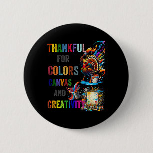 Kledingstuk voor kalkoen thanksgiving kunst leraar ronde button 5,7 cm