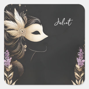 Kledingvoorschrift Eindexamenbal Maskeradebal Brui Vierkante Sticker
