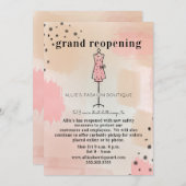 Kledingwinkel Abstract roze heropenen Kaart (Voorkant / Achterkant)