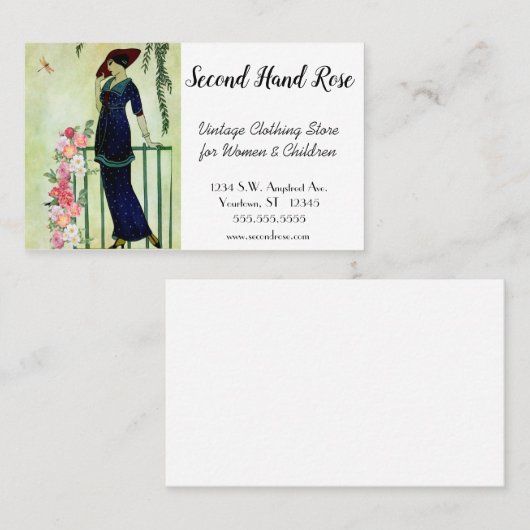 kledingwinkel, verzendwinkel visitekaartje (Voorkant / Achterkant)