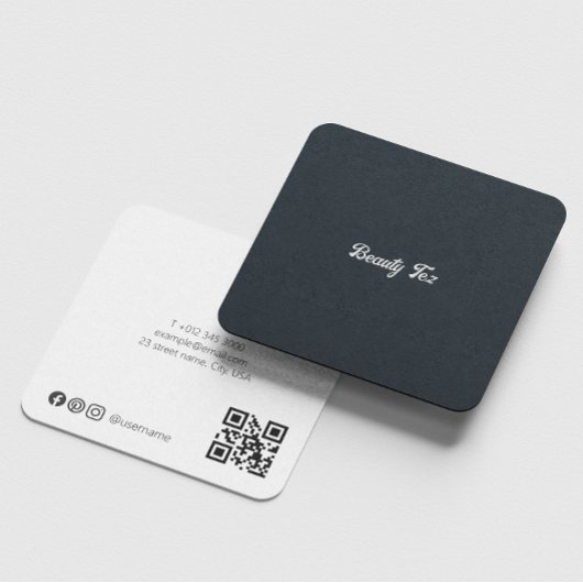 Kledingwinkel Zwart Wit Grijs Grijs QR Code Vierkante Visitekaartje