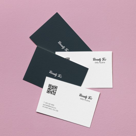 Kledingwinkel Zwart Wit Grijs Grijs QR Code Visitekaartje