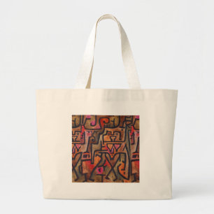 Klee Abstract Rood Abstract Expressionistische Nat Grote Tote Bag