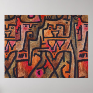 Klee Abstract Rood Abstract Expressionistische Nat Poster