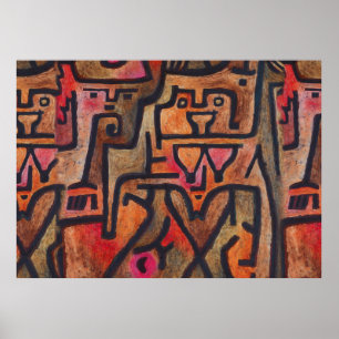 Klee Abstract Rood Abstract Expressionistische Nat Poster