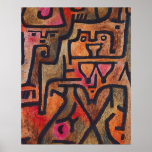 Klee Abstract Rood Abstract Expressionistische Nat Poster