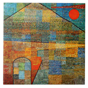 Klee - Ad Parnassus, beroemd abstract schilderij, Tegeltje